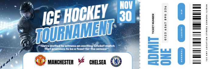 Ice Hockey Tournament Ticket En-tête d'e-mail template