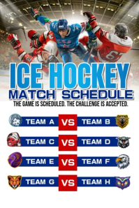 Ice Hockey Upcoming Schedule โปสเตอร์ template