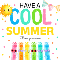 Ice Pop Have a Cool Summer tag Instagram na Post template