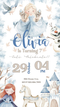 ice princess invitation Instagram Story template