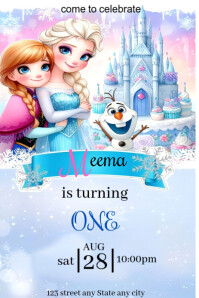 White Frozen Birthday Invitation Pinterest Grafieka Template