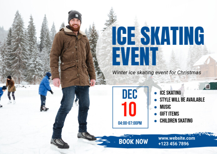 Ice Skating Banner Ad Template | PosterMyWall
