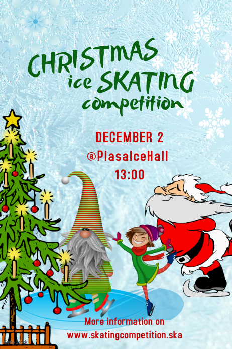 Ice skating competition Poster template