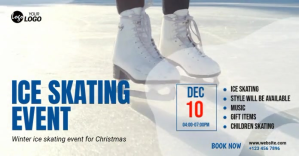 Ice Skating Event Ad Template Изображение, которым поделились на Facebook