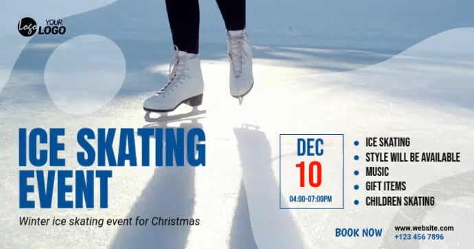 Ice Skating Event Ad Template Gedeelde afbeelding op Facebook