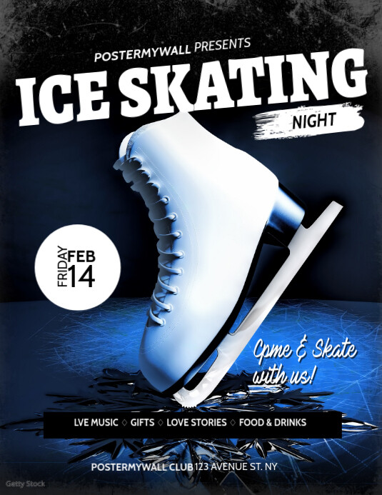 Ice Skating Event Flyer Design Template | PosterMyWall
