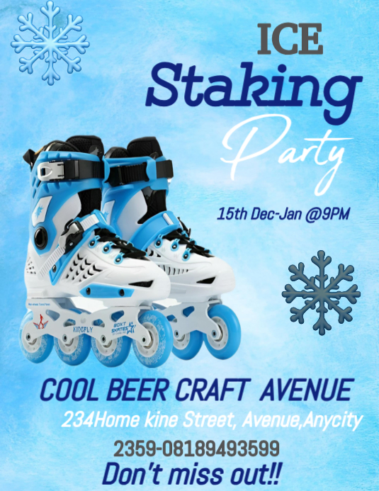 Plantilla de Ice skating party flyer design | PosterMyWall