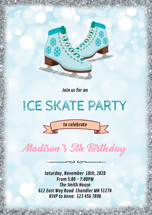 Ice Skating Birthday Invitation Templates Ice Skating Birthday Invitation Templates