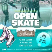 Ice Skating Winter Sports Square Video Quadrat (1:1) template