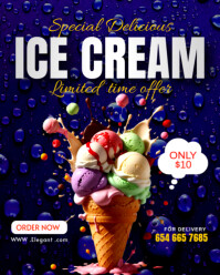 Icecream shop business social media promotion ice cream advertisement online poster maker editable Instagram Portrait template