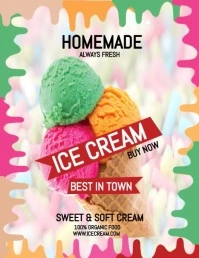 Icecream Social Flyer 传单(美国信函) template