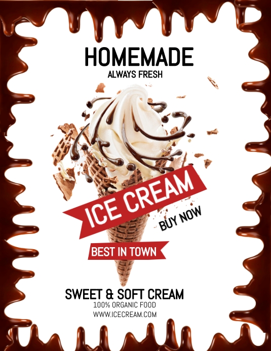 Icecream Social Flyer Folheto (US Letter) template