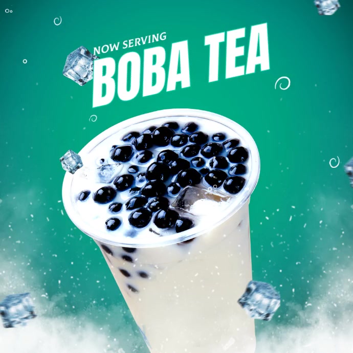Iced Bubble Boba Tea Ad Summer Drink Template | PosterMyWall