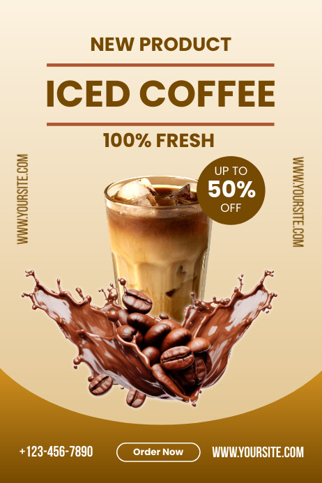 Iced Coffee Drink Menu Poster Flyer Template