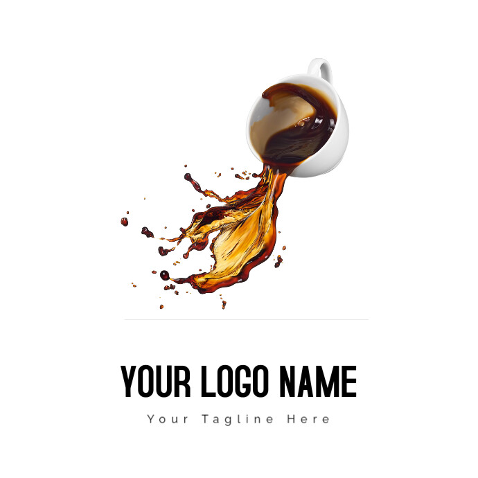 Iced Coffee Latte Coffee Cup Drink Logo Logótipo template