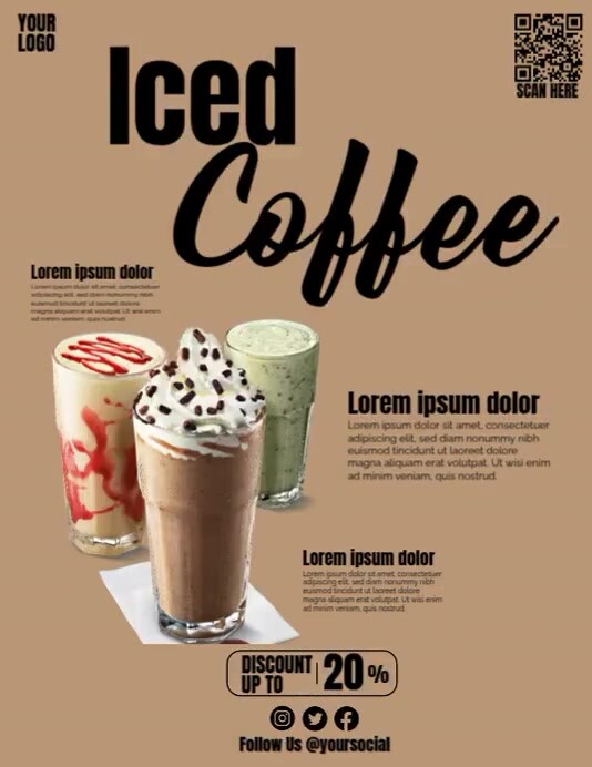Iced Coffee Menu Template | PosterMyWall