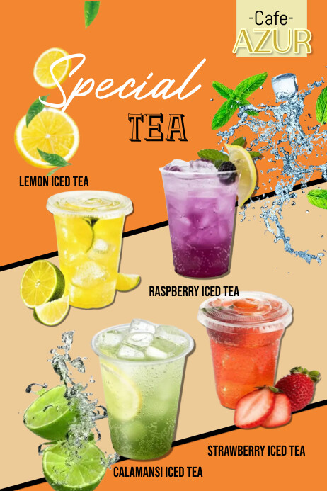 Iced Tea Menu Template | PosterMyWall