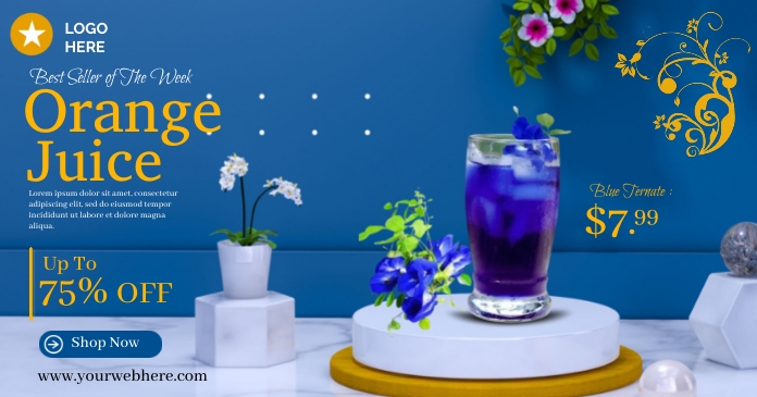 Iced Tea Mockups Facebook Gedeelde Prent template