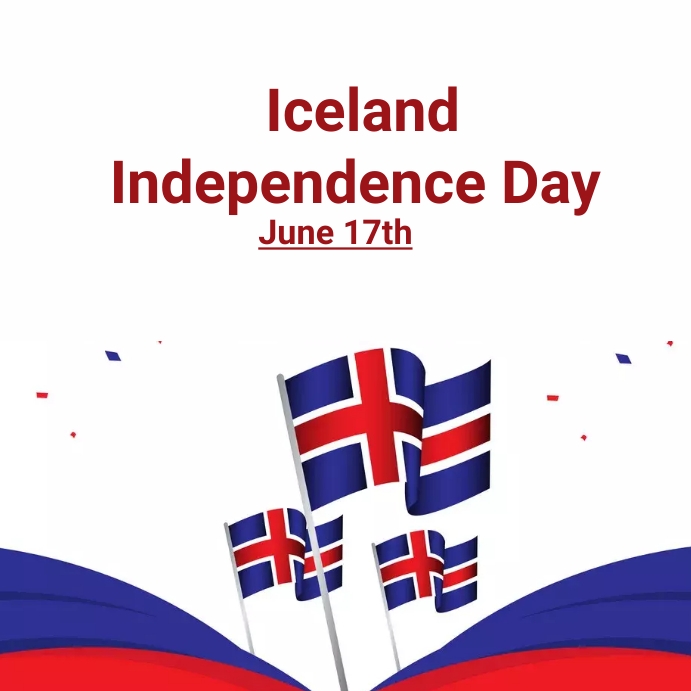 Iceland independence day Instagram Post template