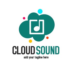 Iconic creative cloud + sound logo template