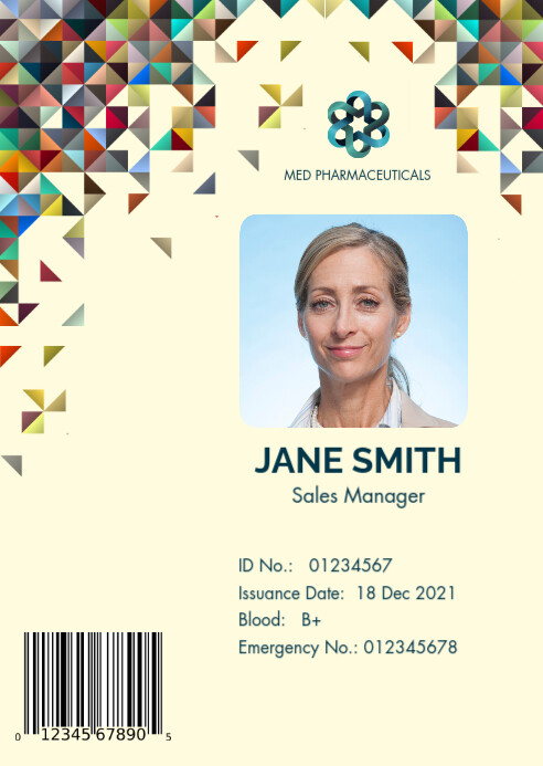 ID card A6 template