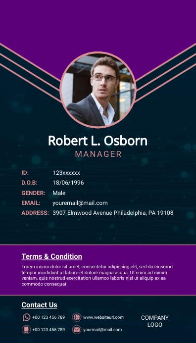 ID Card Name tag Template | PosterMyWall