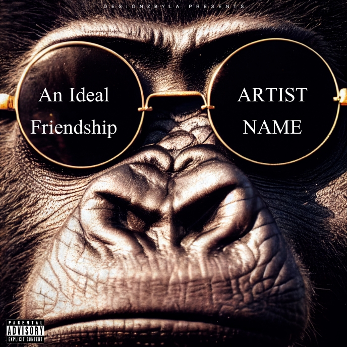 ideal frienship Gorilla wearing sunglasses al Album Cover template