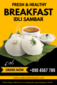 Orange IDLI SAMBAR Poster Template