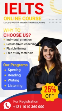 IELTS Coaching Instagram Post Digital Display (9:16) template