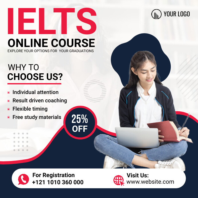 Course Advert Examples IELTS Course Ad Template | PosterMyWall