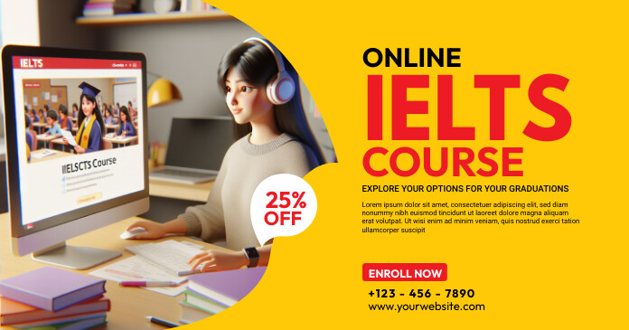 Course Advert Examples IELTS Course Ad Template | PosterMyWall