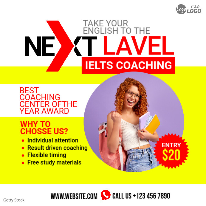 IELTS Course Ad Template | PosterMyWall