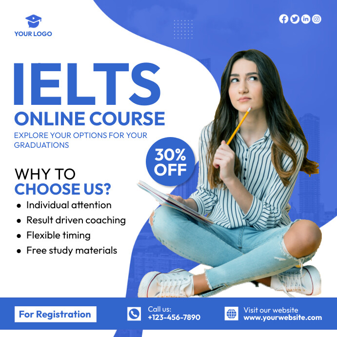 IELTS Course Ad Template | PosterMyWall