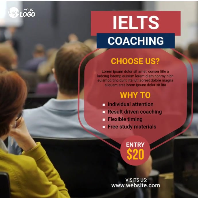 IELTS Course Ad Template | PosterMyWall
