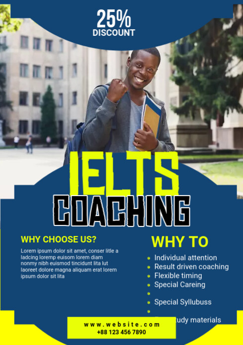 Course Advert Examples Modèle IELTS Course Ad Template | PosterMyWall