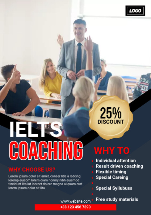 Course Advert Examples IELTS Course Ad Template | PosterMyWall