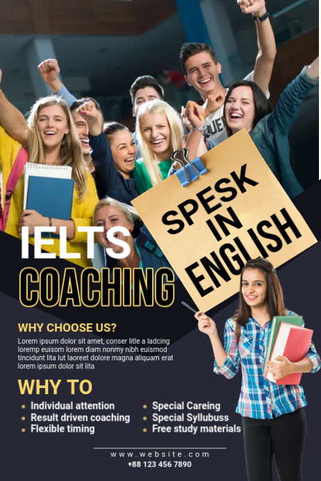 IELTS Course Ad Template | PosterMyWall