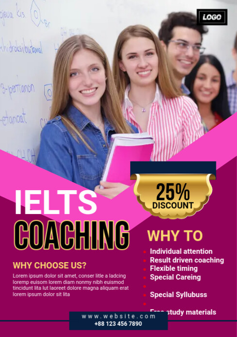 Course Advert Examples IELTS Course Ad Template | PosterMyWall
