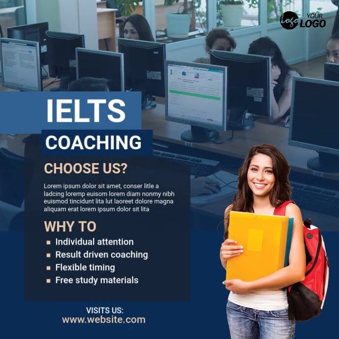 Plantilla de IELTS Course Ad Template | PosterMyWall