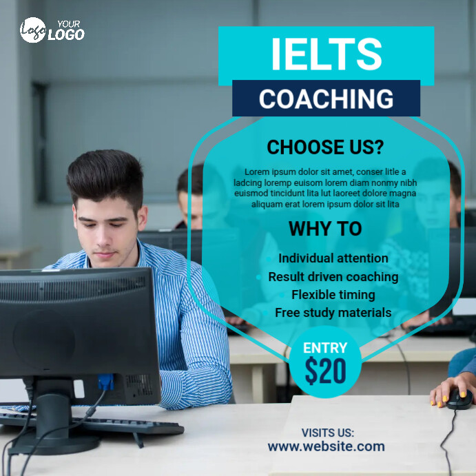 IELTS Course Ad Template | PosterMyWall