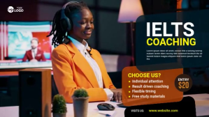 สีดำ IELTS Coaching Digital Display Template