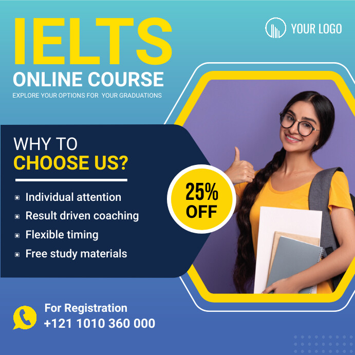 Course Advert Examples Copy of Ielts Course Ad Template Instagram Post | PosterMyWall