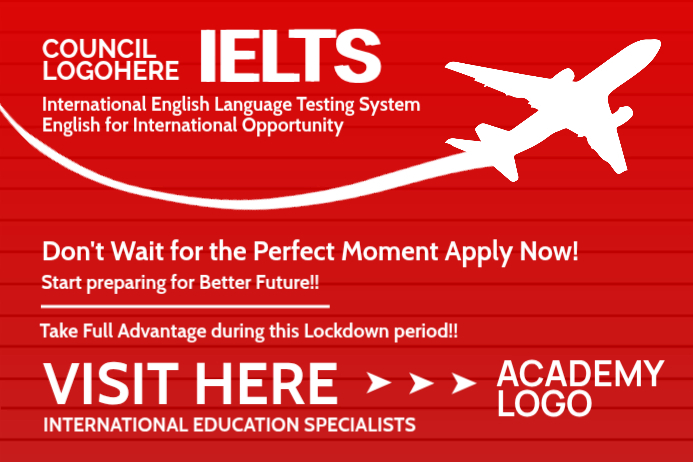 Red Ielts Preparation Posters Template | PosterMyWall