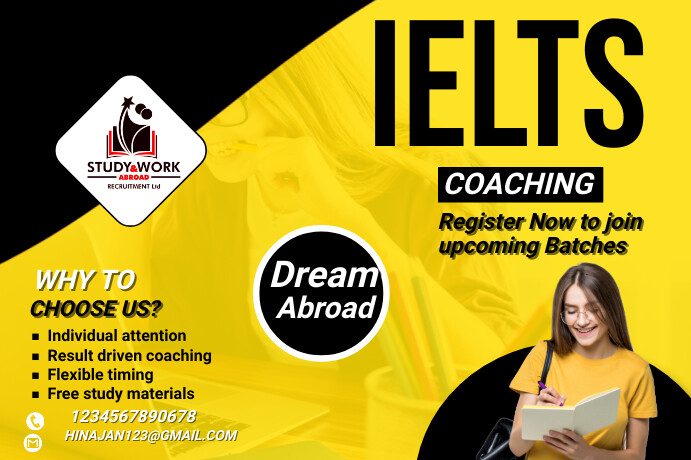 ielts flyer, study abroad brochure,educationa Flag template