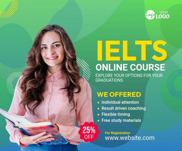 IELTS Online Course Ad Template | PosterMyWall
