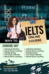 IELTS Online Course Ad Pinterest Graphic template