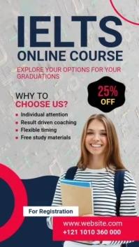 IELTS Online Course Ad Digital Display (9:16) template
