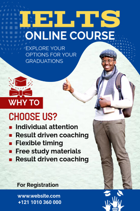 Course Advert Examples IELTS Online Course Ad Template | PosterMyWall