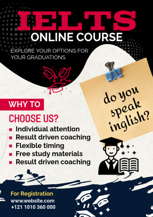 Course Advert Examples IELTS Online Course Ad Template | PosterMyWall