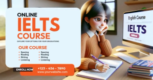 IELTS Online Course Ad Изображение, которым поделились на Facebook template